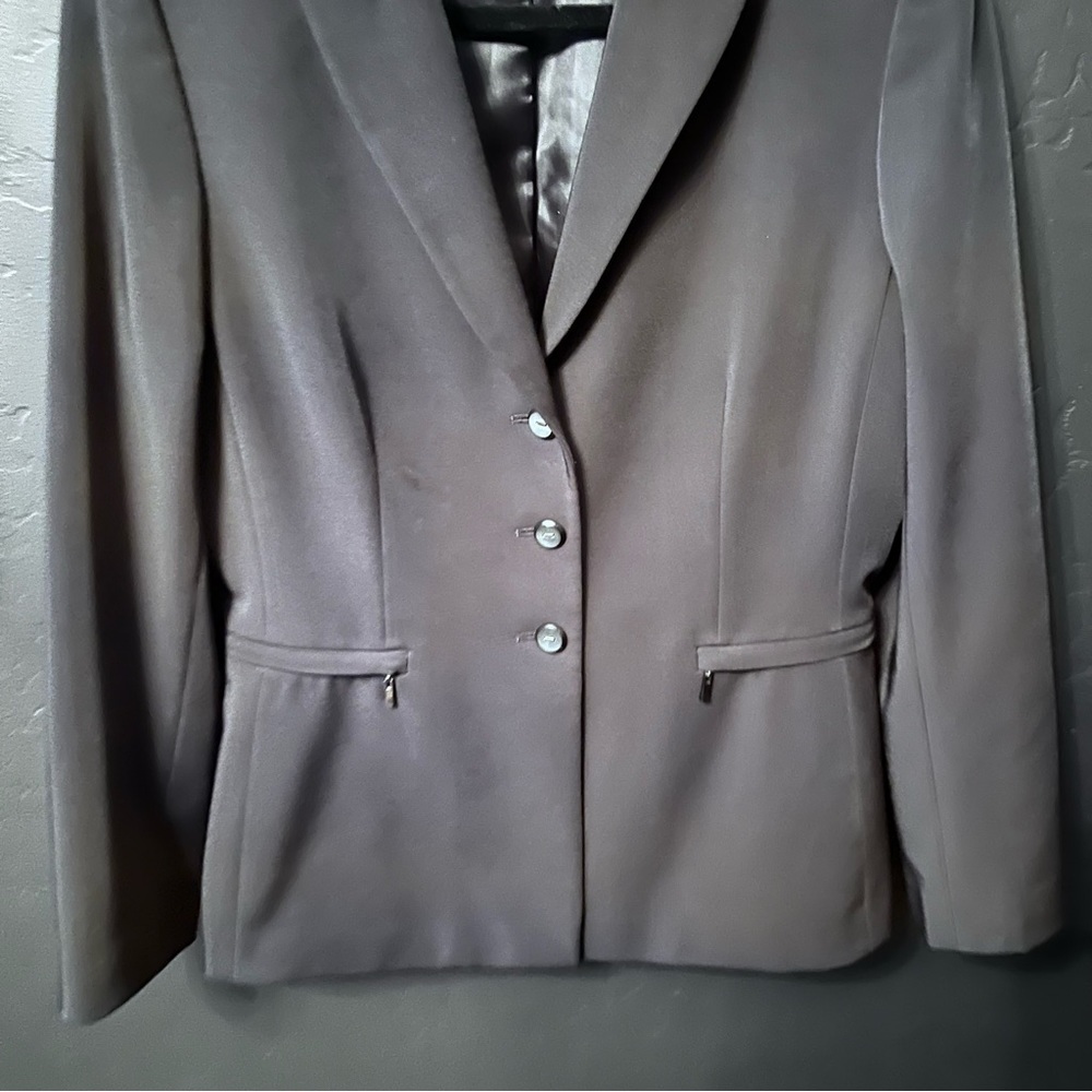 Tahari Levine Snap Front Basic Blazer Jacket Char… - image 3